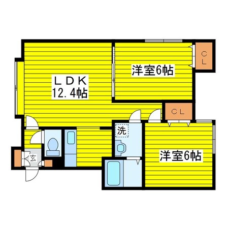 新道東駅 徒歩6分 2階の物件間取画像